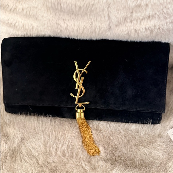 Yves Saint Laurent Black Clutch with Gold Tassel - Picture 5 of 6